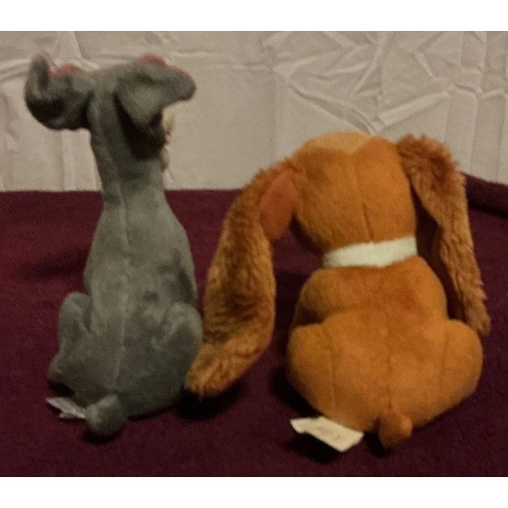 Disney's Lady and The Tramp Plush Lot of 2 5.5" And 7" Tall - Picture 3 of 8